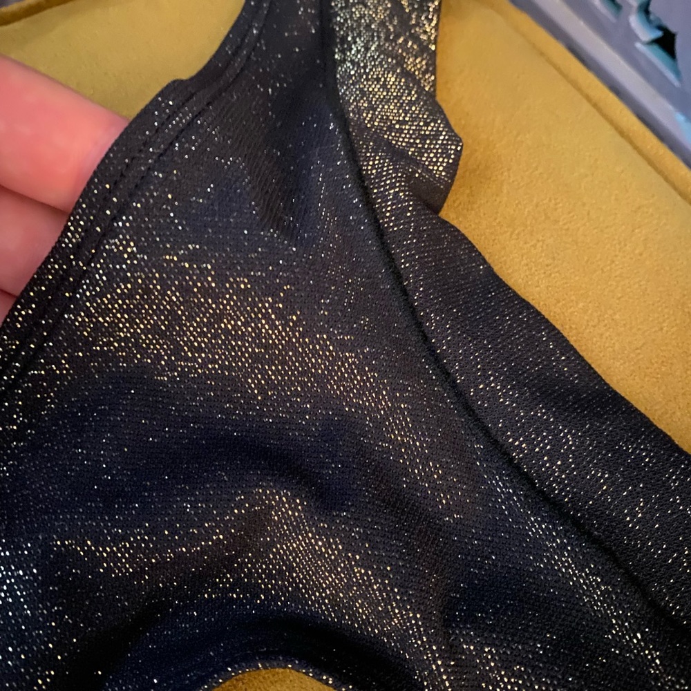 Cuup 2 set Thongs Onyx w Gold Lurex size 2/small